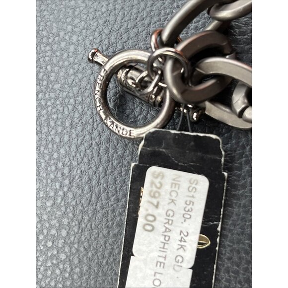 Rare French Kande Graphite 24K GD Pendant Crystal Choker Chain  Necklace W/Tag - Picture 4 of 6